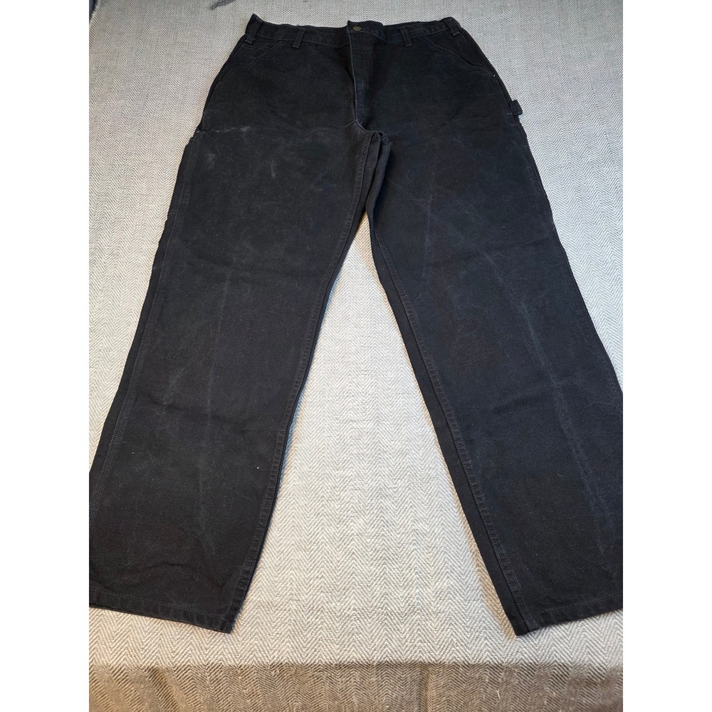 Carhartt B11-BLK Black Washed Duck Loose Fit Carpenter Work Pants 36x32